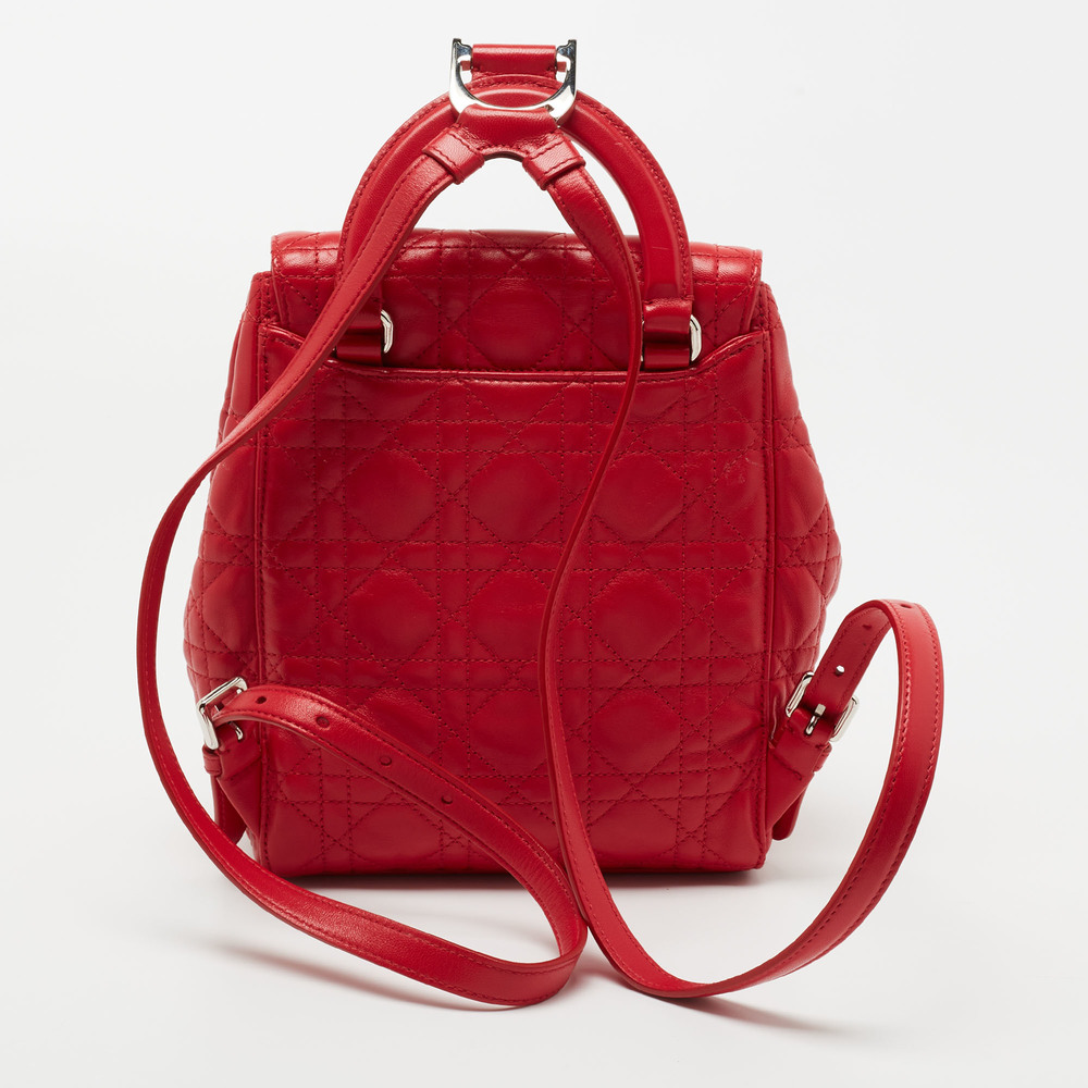 DIOR Red Cannage Quilted Leather Small Stardust Backpack - Picture 4 of 8